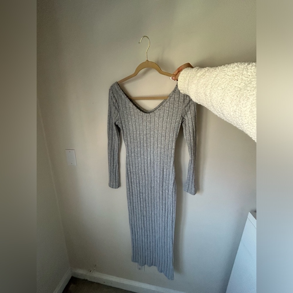 Gray bodycon dress